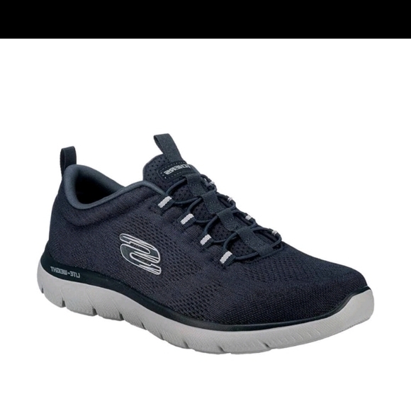 Skechers Men's Summits - Louvin Wide Width Slip-On Sneaker, Navy 232186W - Picture 8 of 9